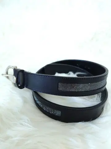 미사용 새상품, 승마용 여성용 블랙 천연 가죽 벨트