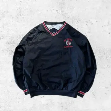 인디언 자수 로고 나일론 V넥 풀오버 블랙 L~XL