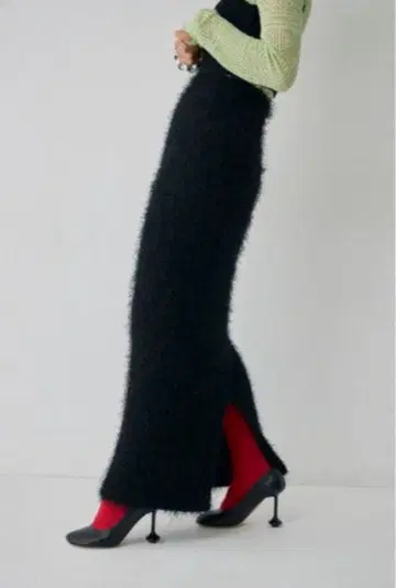 [미사용 새상품] mediam Fringe Maxi skirt