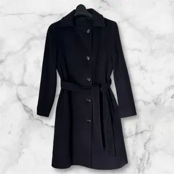 꼼사데모드 다크 네이비 피 코트 벨트 포함 캐시미어