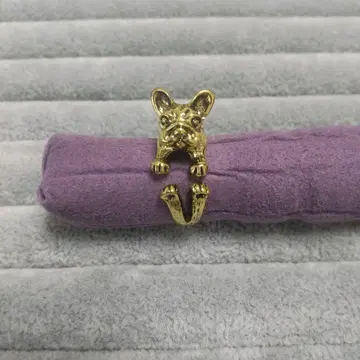 반지 16호 프렌치 불독 골드 컬러 빈티지 앤티크