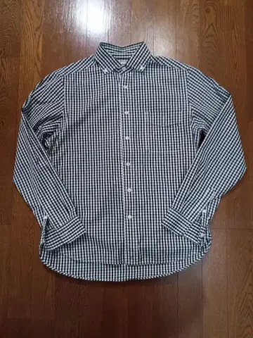 깅엄 체크 버튼 다운 셔츠