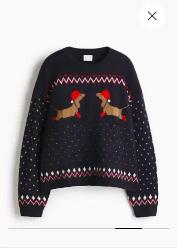 새상품 H&M 오버 사이즈 자카드 니트 스웨터 M 사이즈