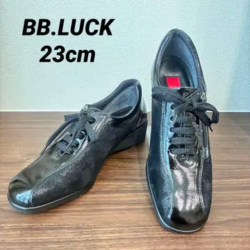 BB.LUCK 컴포트 슈즈 사이드 지퍼 정가 21000엔 블랙 23cm