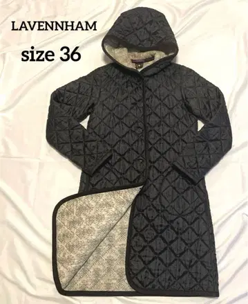 [ 새상품급 ] 라벤햄 36 퀼팅 롱 코트 블랙