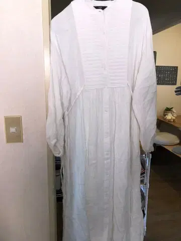 SHIPS 코튼 거즈 롱 원피스 화이트