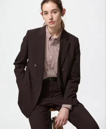완판! UNIQLO 더블 자켓 브라운 M