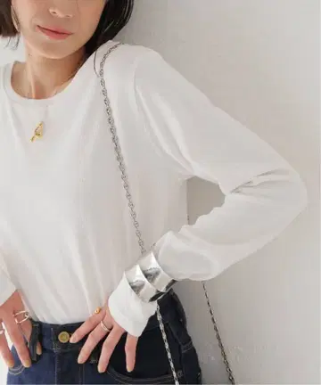 JOURNAL STANDARD 베어 골지 컴팩트 풀오버 화이트