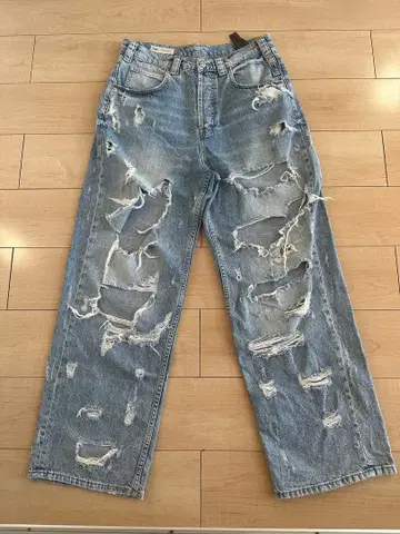 인기 ZARA 자라 데미지 데님 배기 데님