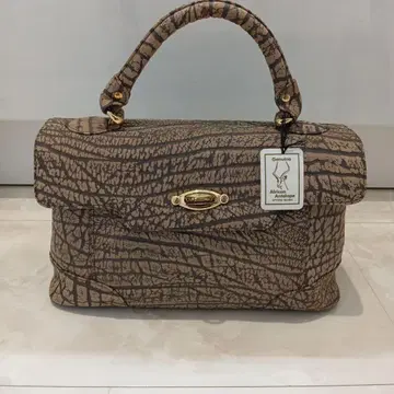 제뉴인 안텔로프 가죽 핸드백 골드 금장 장식