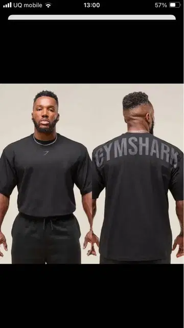 GYMSHARK 블랙 T셔츠