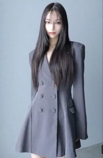 [ melt the lady ] 그레이 더블 브레스트 테일러드 자켓