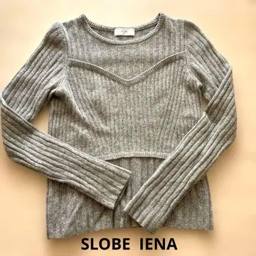 [ SLOBE iENA ] 그레이 긴팔 리브 니트 상의