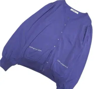 빅 사이즈! ef-de 펄 디자인 가디건 라벤더 울 100