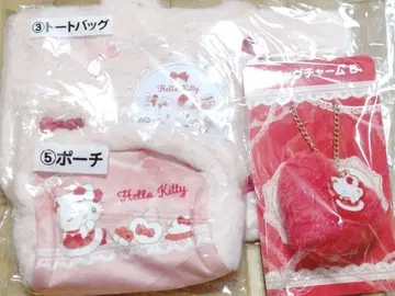 [ 3개 세트 ] 헬로키티 뽑기 토트백 파우치 백참 B
