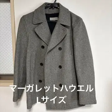 그레이 울 피코트 더블 버튼