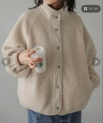 AMELY/이소재 절개 스탠드넥 보아 자켓