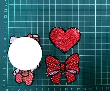 부채 데코 데코 부채 빨간색 스톤