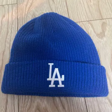 MLB LA 로고 자수 비니 모자