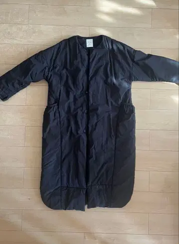 Du noir x kanoco 콜라보 롱 충전솜 코트 블랙