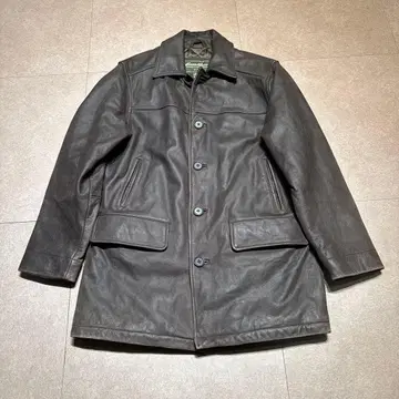 Eddie Bauer 가죽 카 코트 다크 브라운 S