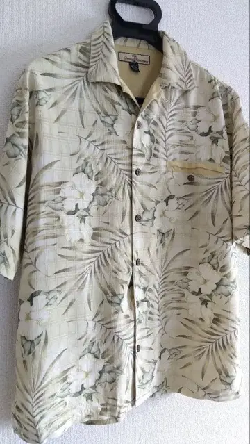 Tommy Bahama 알로하 셔츠 실크 S 보태니컬 무늬 90's