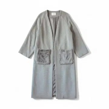 LOWRYS FARM 퍼 포켓 코트 그레이 L