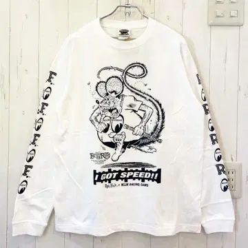 새상품 콜라보 레어 롱T셔츠 랫핑크 문아이즈 화이트 XL 사이즈