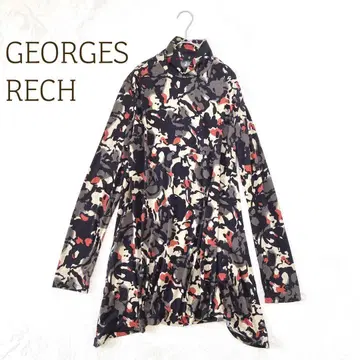 조르주레쉬 올 패턴 튜닉 하이넥 긴팔 스트레치 (M) 올 패턴