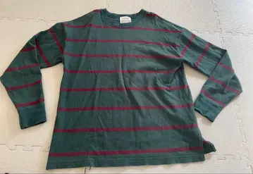 INSCRIRE 그린 레드 스트라이프 긴팔 티셔츠 M