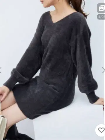 MERCURYDUO 2WAY 미니 샤기 니트 미니 원피스