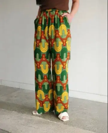 캐주얼 팬츠 레이온 프린트 스트레이트 팬츠