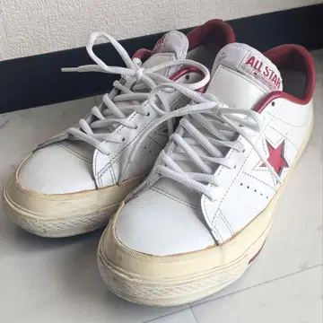 컨버스 원스타 빨흰 us7 25.5cm 화이트/레드