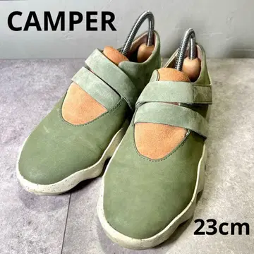 새상품급 CAMPER DUB 스니커즈 36 가죽 그린 23cm