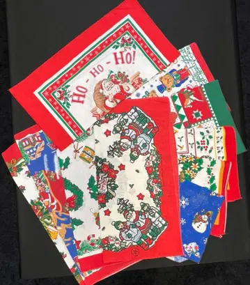 크리스마스 반다나 70~80년대 빈티지 USA제 10장 세트