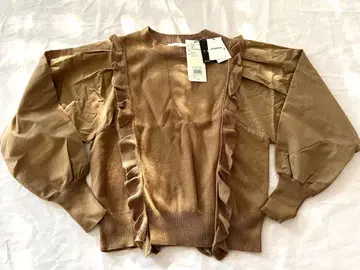 [택 포함 새상품] AZULby moussy 프릴 니트 브라운 M