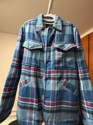 RVCA 블루 계열 체크 무늬 플란넬 자켓