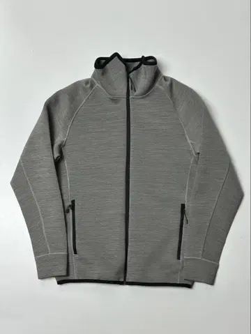 UNIQLO 그레이 울트라 스트레치 드라이 맨투맨 풀 지퍼 자켓 M