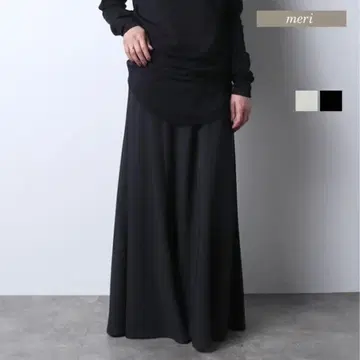 meri 내로우 플레어 스커트 블랙