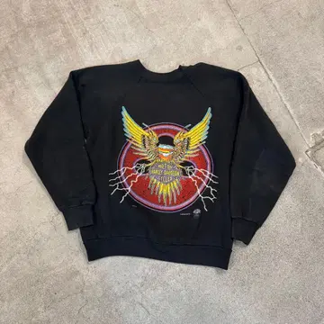 [ 레어 ] 80s Harley-Davidson 하 프린트 맨투맨