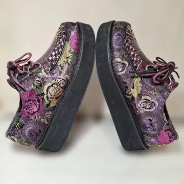 YOSUKE 요스케 통굽 신발 꽃무늬 자카드 하라주쿠 스타일