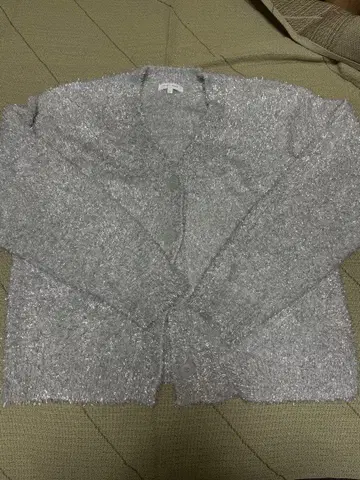 실버 라메 긴팔 가디건