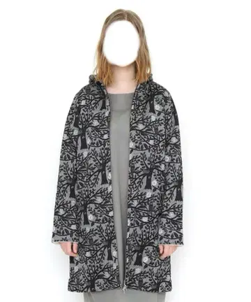 컨디션 최상. graniph 니트 플리스 올 패턴 후디드 코트