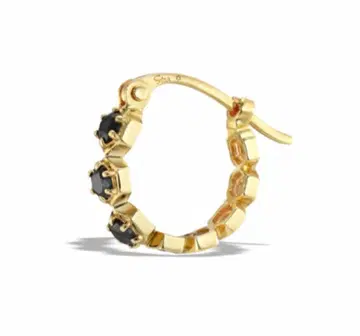 STAR JEWELRY GIRL 미니 후프 피어스 오닉스