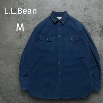 L.L.Bean 샤모아크로스 셔츠 M 네이비 긴팔 두꺼운 원단 코튼