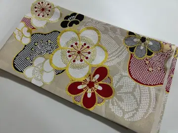 대특가!! 후리소데용 후쿠로 오비 매실 무늬 201