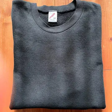 새상품급 USA 80s 러셀 저지 무지 맨투맨 블랙 XL