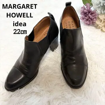 [ 마가렛호웰 ] 가죽 사이드 고어 부츠 블랙 22cm 천연 가죽