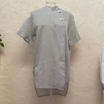 스트라이프 오부 소매 튜닉