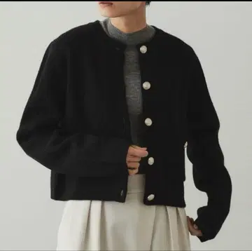 오파크 클립 블랙 가디건 38/M